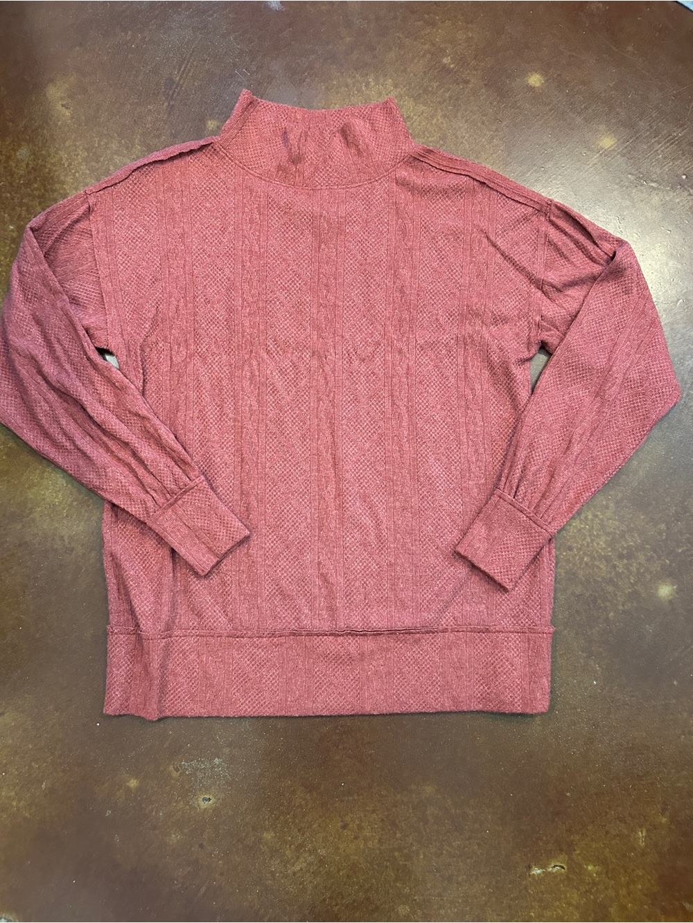 BKE Buckle size S Cozy Mock Neck Pullover Sweater in Dusty Orange